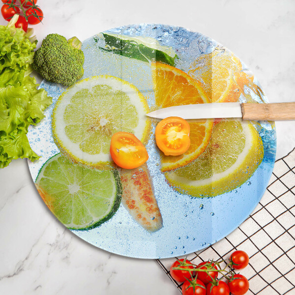 Tábua corte Água cítrica suculenta