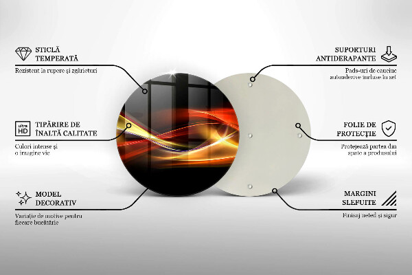 Tábua de corte de vidro Fumaça e luz abstratas