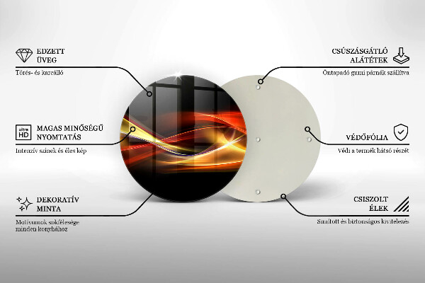 Tábua de corte de vidro Fumaça e luz abstratas