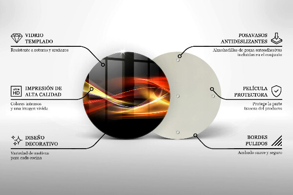 Tábua de corte de vidro Fumaça e luz abstratas