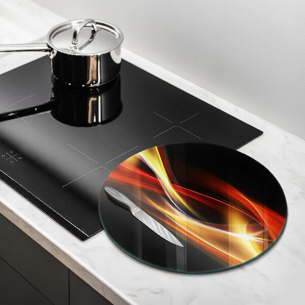 Tábua de corte de vidro Fumaça e luz abstratas