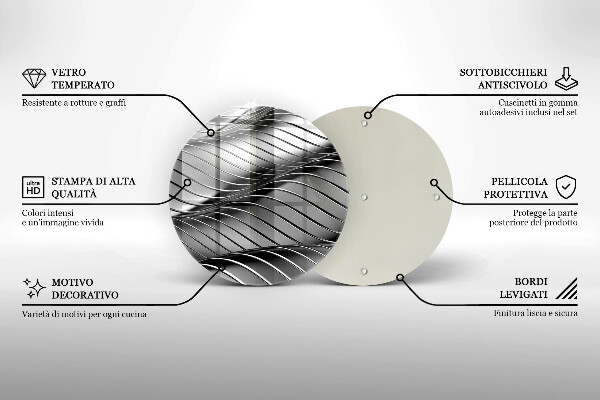 Tábua de cortar de vidro Estrutura metálica 3D