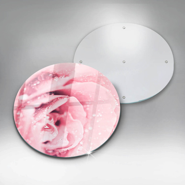 Tábua para corte Gotas de orvalho e flor de rosa