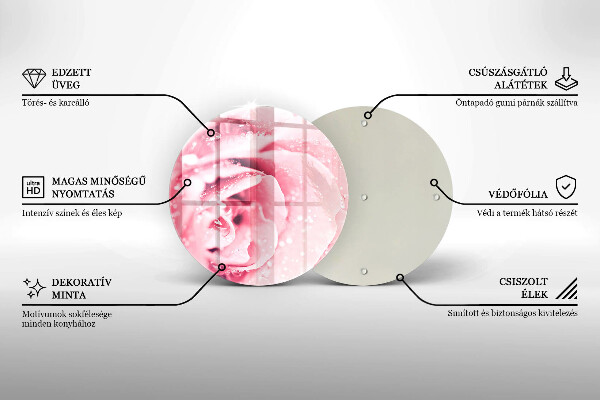 Tábua para corte Gotas de orvalho e flor de rosa