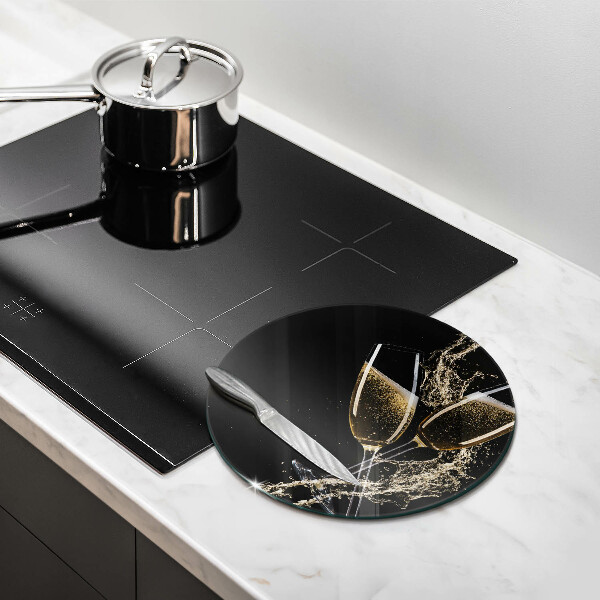 Tábua de corte de vidro Taças de champanhe