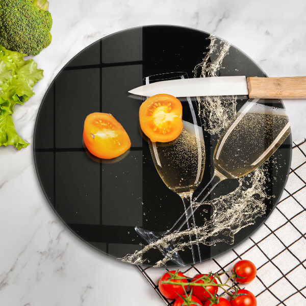 Tábua de corte de vidro Taças de champanhe