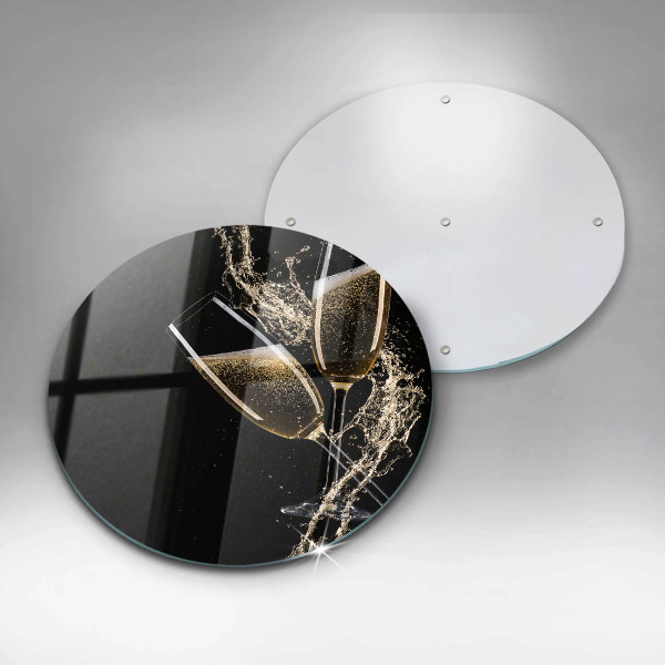 Tábua de corte de vidro Taças de champanhe