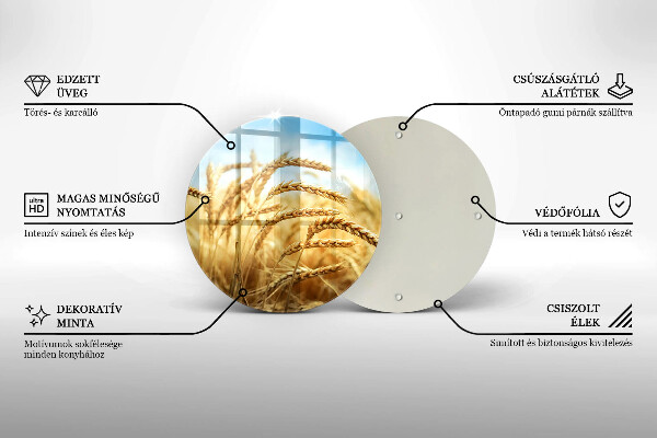 Tábua de cortar de vidro Espigas de grãos no campo
