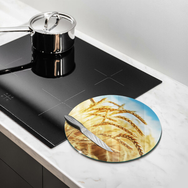 Tábua de cortar de vidro Espigas de grãos no campo