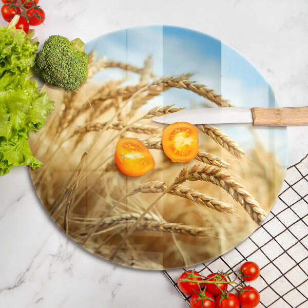 Tábua de cortar de vidro Espigas de grãos no campo