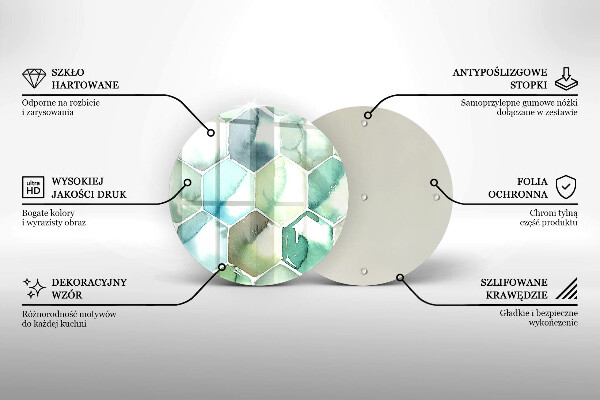 Tábua de cortar alimentos Hexágonos em aquarela