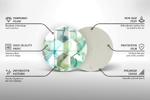Tábua de cortar alimentos Hexágonos em aquarela