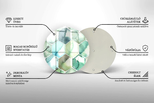 Tábua de cortar alimentos Hexágonos em aquarela