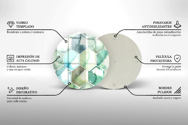 Tábua de cortar alimentos Hexágonos em aquarela