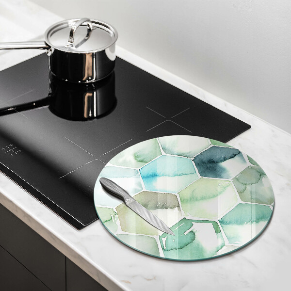 Tábua de cortar alimentos Hexágonos em aquarela