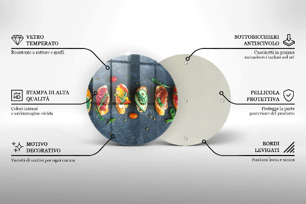 Tábua para cozinha Sanduíches coloridos