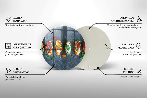 Tábua para cozinha Sanduíches coloridos