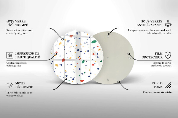 Tábua de cortar de vidro Grés colorido