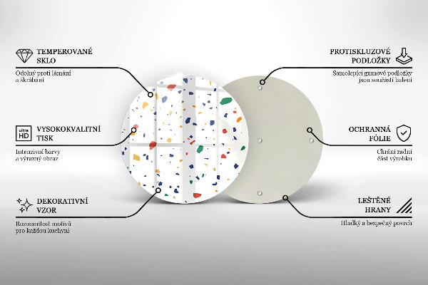 Tábua de cortar de vidro Grés colorido