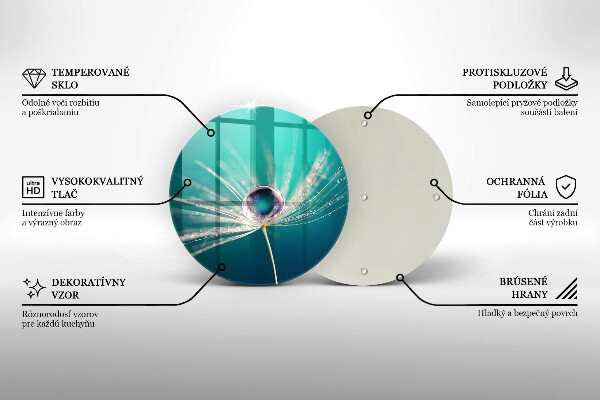 Tábua de cortar alimentos Orvalho em um dente-de-leão