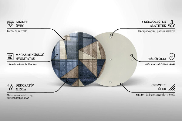 Tábua de cortar de vidro Abstração geométrica