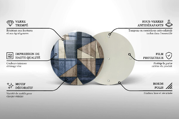 Tábua de cortar de vidro Abstração geométrica