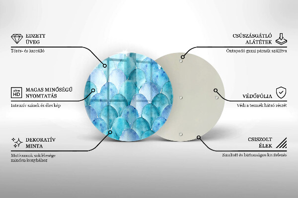 Tábua de cortar de vidro Escamas de aquarela
