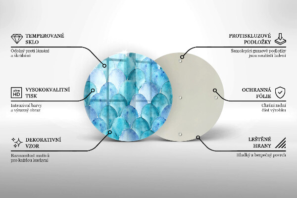 Tábua de cortar de vidro Escamas de aquarela