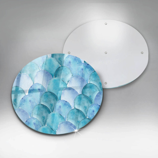 Tábua de cortar de vidro Escamas de aquarela