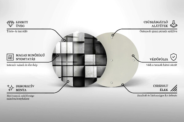 Tábua de corte de vidro Fundo de geometria 3D