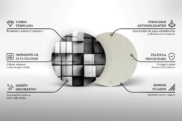 Tábua de corte de vidro Fundo de geometria 3D