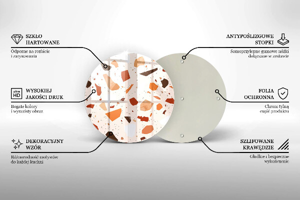 Tábua de cortar de vidro Grés decorativo