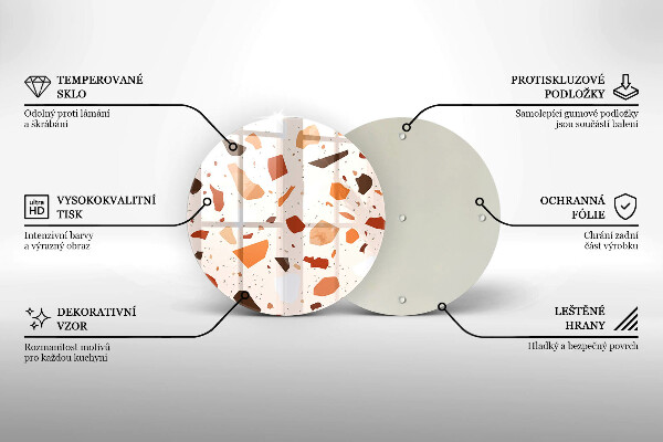 Tábua de cortar de vidro Grés decorativo