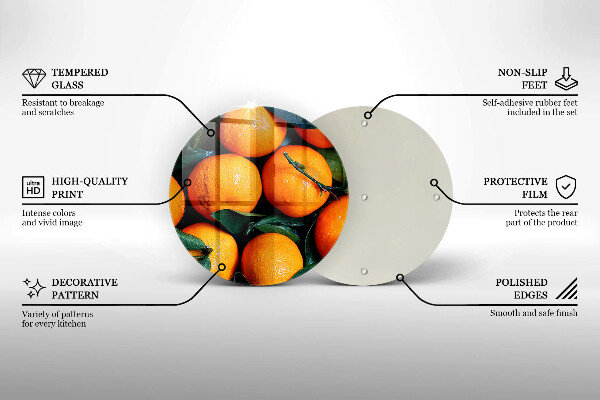 Tábua de vidro Laranjas de frutas
