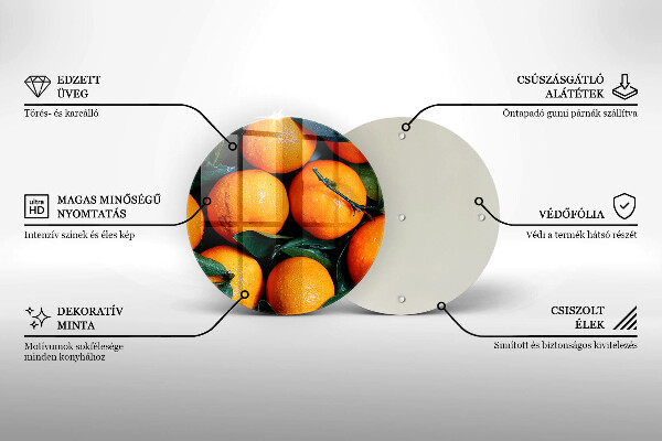 Tábua de vidro Laranjas de frutas