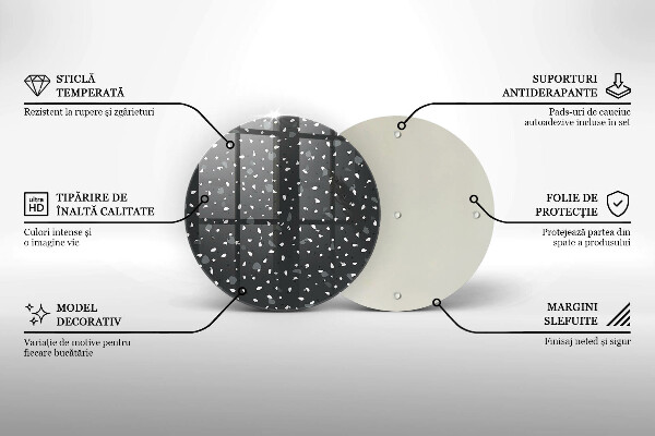 Tábua de corte de vidro Pedra decorativa