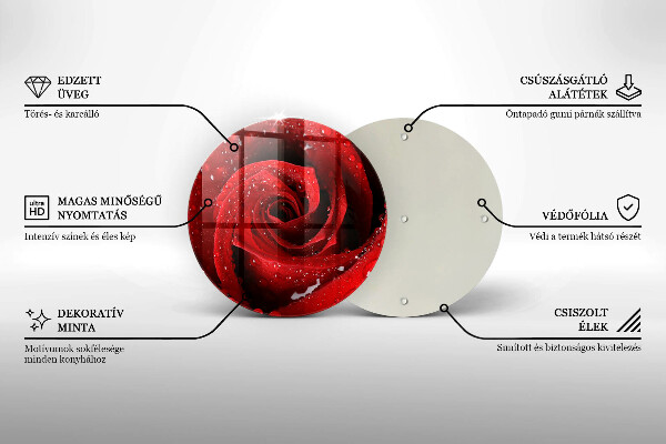 Tábua de vidro Pétalas de flores de rosa