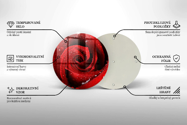 Tábua de vidro Pétalas de flores de rosa