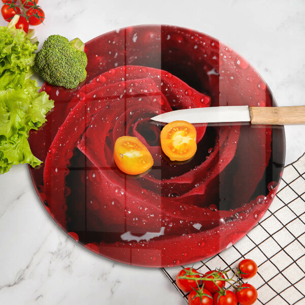 Tábua de vidro Pétalas de flores de rosa