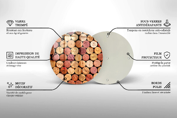 Tábua para corte Padrão de rolhas de vinho