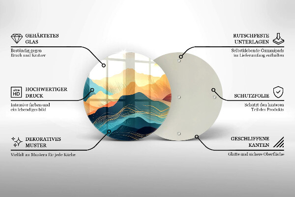 Tábua para corte Paisagem montanhosa abstrata