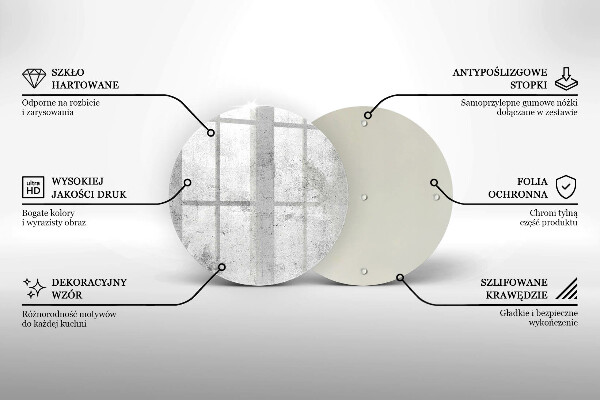 Tábua de cortar de vidro Textura de concreto