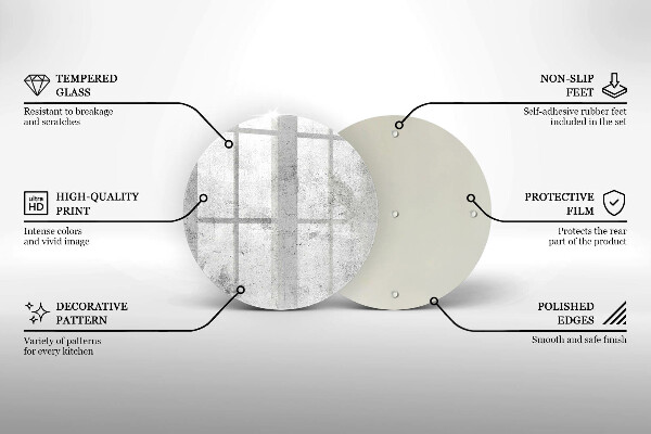 Tábua de cortar de vidro Textura de concreto