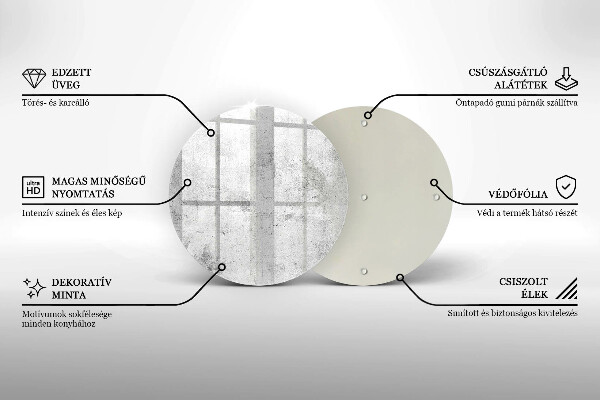 Tábua de cortar de vidro Textura de concreto