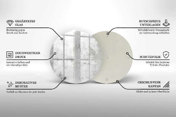 Tábua de cortar de vidro Textura de concreto