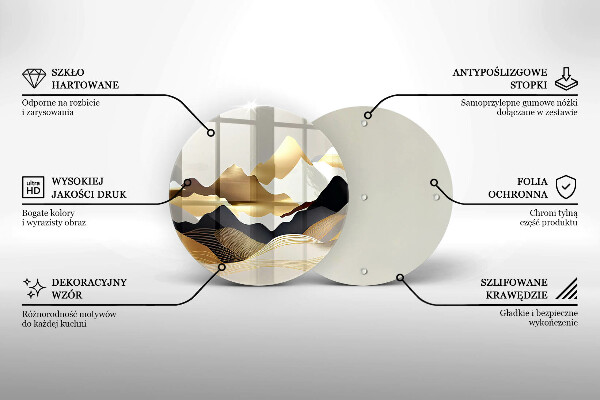 Tábua de cortar Abstração montanhas douradas