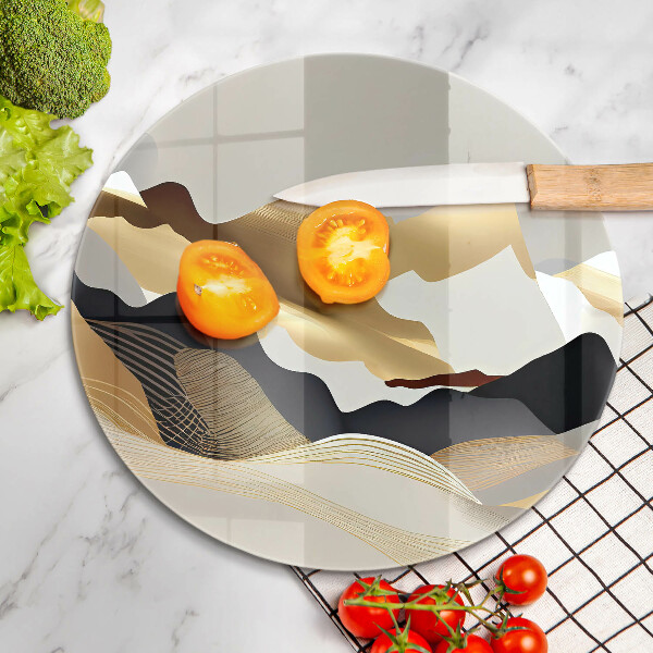 Tábua de cortar Abstração montanhas douradas