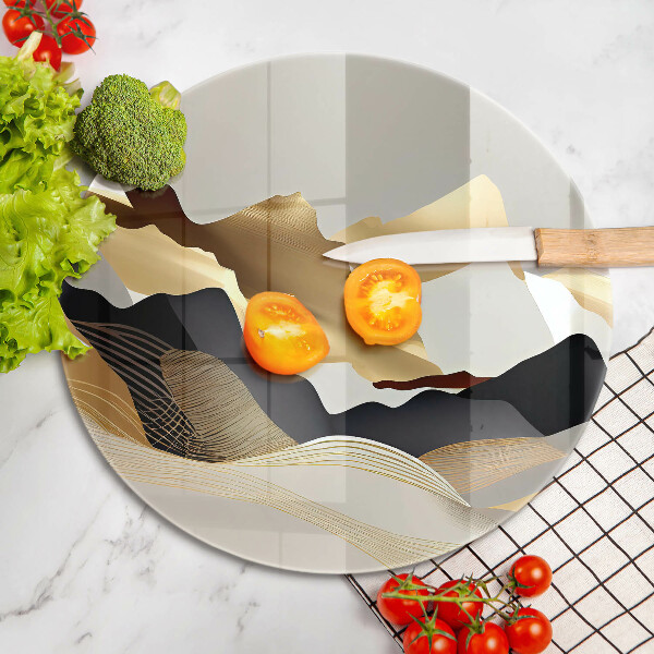 Tábua de cortar Abstração montanhas douradas