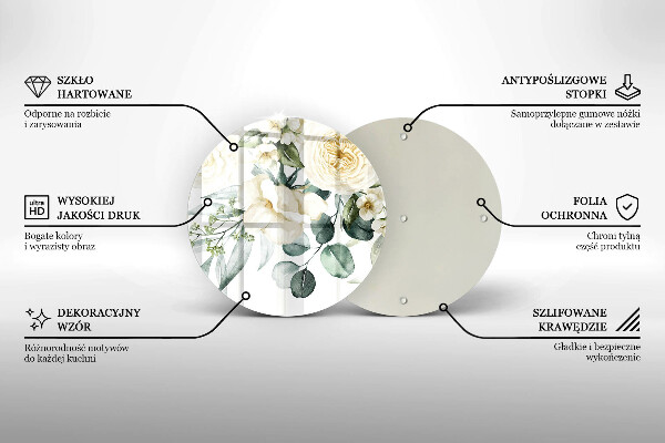 Tábua cozinha Flores em aquarela