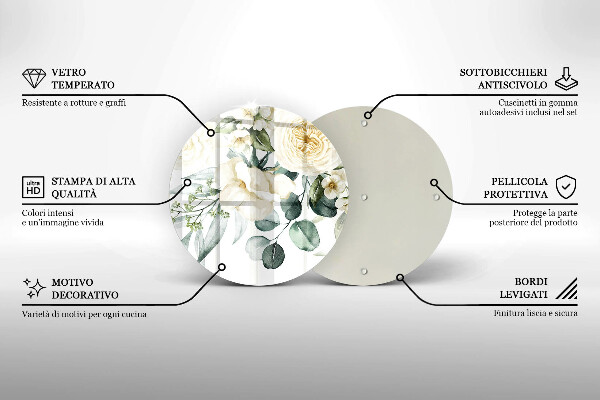 Tábua cozinha Flores em aquarela